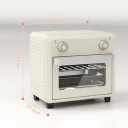 ZYLARO mini Airfryer oven - Vrijstaande Elektrische Oven - AirFryer, Bakken, Grillen en meer - 10 Liter - 1000 Watt - Vintage crème wit — thumbnail 7