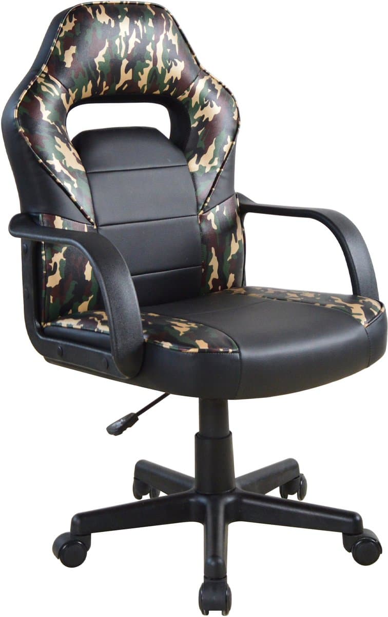 Gamestoel Thomas junior - bureaustoel - hoogte verstelbaar - camouflage — afbeelding 1