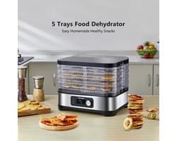 Voedseldroger - Fruitdroger - Voedsel Dehydrator - Droogoven - 5 Laags - 400W - 10L