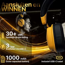 Phreeze GHW3 Gaming Headset met Microfoon - Bluetooth + 2.4Ghz USB C + USB A Dongle - Draadloos - RGB - 7.1 3D Surround Sound - Ultra Low Latency - Geschikt voor PS5, PS4, Nintendo Switch / Switch 2 , PC Headsets PS5 — thumbnail 6