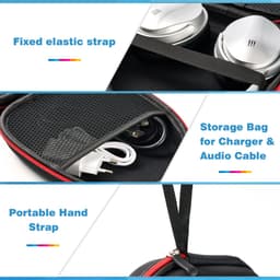 YONO Koptelefoon Hoes geschikt voor JBL - Sony - Bose - Opberghoes - Hard Case - On-ear/Over-ear - Zwart — thumbnail 2