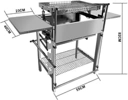 360° Roterende Houtskoolgrill - Draagbare BBQ Grill van Roestvrij Staal voor Buiten, Camping & Picknick - Voor 3-15 Personen — thumbnail 2