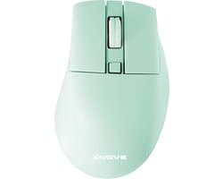 Xssive MS4 Stille Draadloze Muis voor Laptop, Tablet, Telefoon, PC - Bluetooth + Draadloos 2.4G Dongle - Ergonomisch - Groen