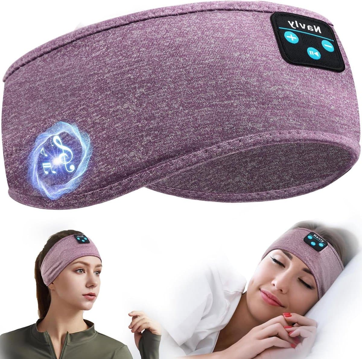 Bluetooth hoofdband hoofdtelefoon - ultralange speeltijd - slaaphoofdtelefoon met ingebouwde HD HiFi-luidsprekers - perfect voor slaaptraining yoga - zwart — afbeelding 1