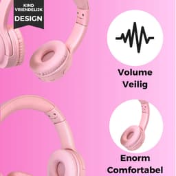 WiseQ HERO Kinderkoptelefoon – Roze Draadloze Koptelefoon Kind Meisje – vanaf 3 jaar met geluidsdemping – 38u Bluetooth – Roze — thumbnail 6