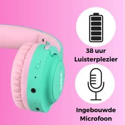 WiseQ HERO Kinderkoptelefoon – Koptelefoon Kids Meisje – Draadloze Bluetooth Hoofdtelefoon met 13dB Demping – 38u Bluetooth – Roze - Unicorn/Bubblegum — thumbnail 8
