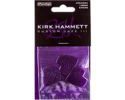 Jim Dunlop Signature - Plectrums - Kirk Hammett Jazz III - Purple Sparkle - Player's Pack 6 Stuks
