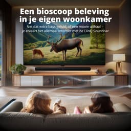 FlinQ Bluetooth Soundbar met ingebouwde Subwoofer - Soundbars voor tv - alles in één - 3D surround sound - Met afstandsbediening - Film/Muziek/Nieuws mode - Zwart — thumbnail 2