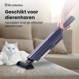 Bradedos® Kruimeldief snoerloos - Kruimelzuiger - Handstofzuiger - 12000PA - 3 Opzetstukken - Blauw — thumbnail 3