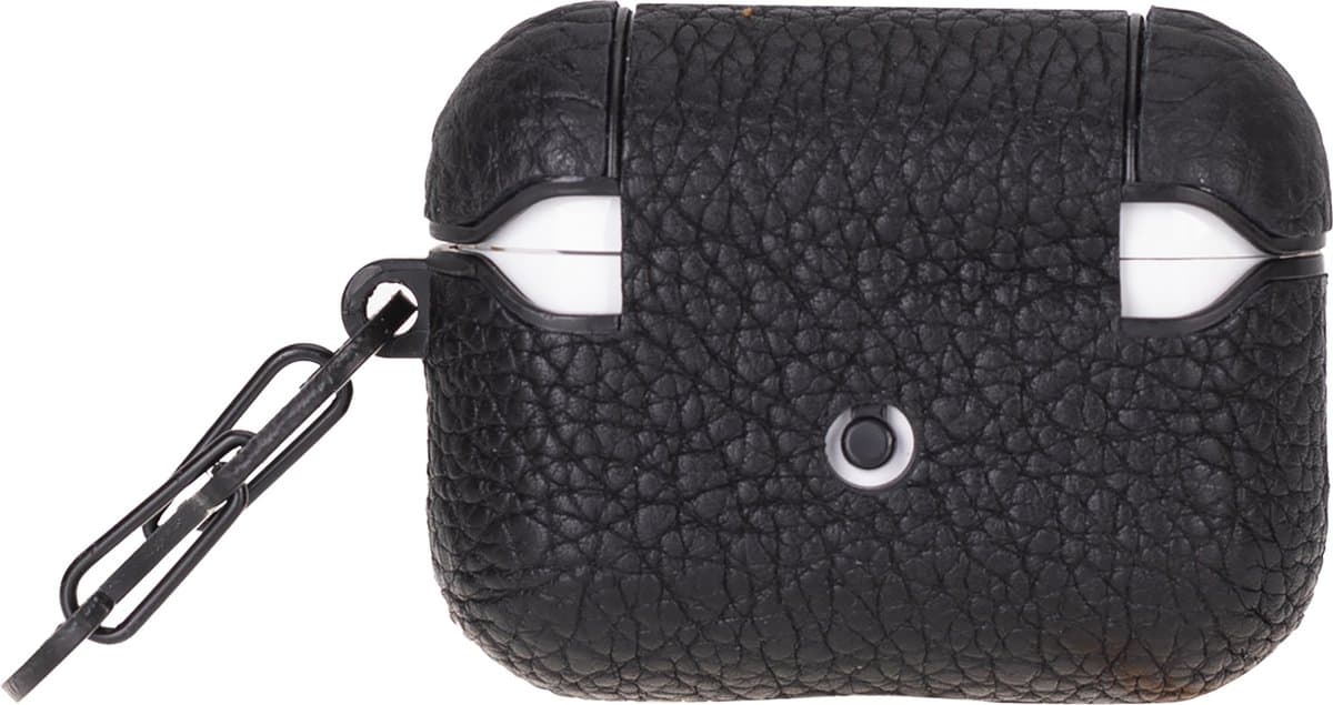Charmant Style - Airpodshoesje leer -Airpods case -Airpods hoesje leer- Leren hoesje geschikt voor Apple Airpods Pro 2 en 1 - Leren - Beschermend Hoesje- Zwart — afbeelding 1