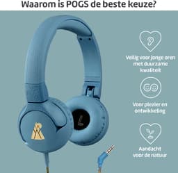 POGS - The Elephant 2 - Bedrade on-ear kinder koptelefoon - Veilige volumebegrenzing - Duurzaam - rBlauw — thumbnail 6