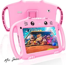 Mrs. Jones Kids Tablet 7 In Android Tablet for Kids with WiFi Quad Core Childrens Tablet 2G+32G Dual Camera Parental Control Kid Friendly Cover-Pink . — thumbnail 1