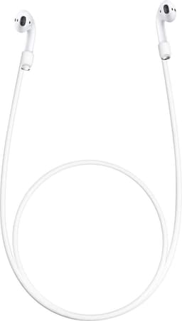 kwmobile riem geschikt voor Apple Airpods 1 / 2 / Pro / 3 hoofdtelefoon - hoofdtelefoonhouder band riem in wit — thumbnail 4