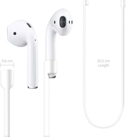 kwmobile riem geschikt voor Apple Airpods 1 / 2 / Pro / 3 hoofdtelefoon - hoofdtelefoonhouder band riem in wit — thumbnail 3