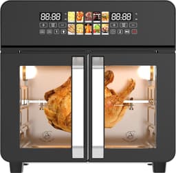Airfryer Oven XXL 23L – 2400W Heteluchtfriteuse met Dubbele Deur, 10 Programma’s, 50-200°C – Zwart – Royal Swiss® — thumbnail 1