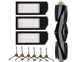 (10 stuks) vervangende onderdelen geschikt voor ECOVACS DEEBOT DEEBOT X1 OMNI X1 PRO OMNI X1 OMNI T10 OMNI robotstofzuiger accessoireset, 1 rolborstel, 3 HEPA-filters, 6 zijborstels