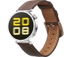 kwmobile lederen horlogebandje geschikt voor Huawei Watch GT5 41mm / GT5 Pro 42mm / Watch GT4 41mm polsband - Echt leren smartwatch bandje - Activity tracker horloge band in bruin