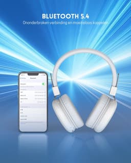 StayPowered Kinderkoptelefoon - Veilig Luisteren en Comfort voor Elk Moment - Instelbaar Volume - 50 Uur Batterij - Bluetooth 5.4 - Ingebouwde Microfoon - Opvouwbaar en Licht - Wit - Levering Sneller dan Aangegeven! — thumbnail 4