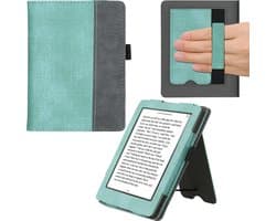 kwmobile hoes voor e-reader geschikt voor Kobo Glo HD / Touch 2.0 - Cover met standaard in mintgroen / donkergrijs - Kunstleer