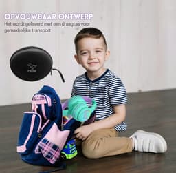 StayPowered Kinder Bluetooth Hoofdtelefoon - Perfect voor School & Reis - Veilig Volumeniveau - Heldere Geluidskwaliteit - met LED - Draadloos & Bekabeld - Versterkt Materiaal - Lange Batterijduur - Groen/Paars - Levering Sneller dan Aangegeven! — thumbnail 2