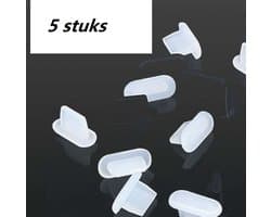 5 stuks -Stofdichte Plug voor Iphone poort -Rubber -Stofkapje beschermkapje voor Iphone- Geschikt voor oplaadpoorten apple telefoon/laptop/desktop -wit