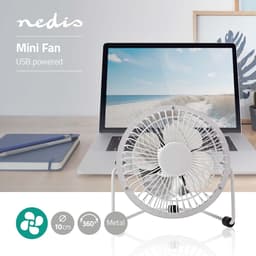 Nedis Tafelventilator - USB Gevoed - Diameter: 100 mm - 3 W - 1-Snelheid - Wit — thumbnail 4