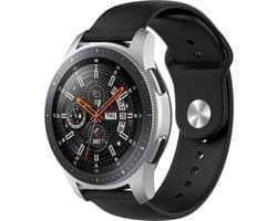 123watches siliconen sport band - zwart - 22mm - Geschikt voor Garmin Vivoactive 4 / Venu 2 & 3 / Forerunner 255 & 265 / Overige smartwatches met 22mm bandje