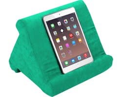 Orange Donkey, Tablet kussen – Groen - 3 kijkhoeken – tablet pillow – tablet houder – tablet standaard – pillow pad - tablet kussen houder ook geschikt voor smartphone, boek of e-reader - 29x23x26 cm