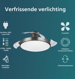 Philips Atlas LED-plafondlamp - met ventilator - nikkel — thumbnail 2