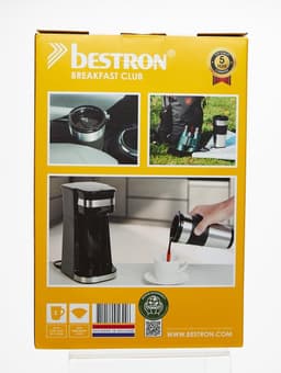Koffiezetapparaat met thermosbeker voor gemalen filterkoffie - ideaal voor camping - 2 grote koppen - 750 Watt - rvs - zilver/zwart — thumbnail 3