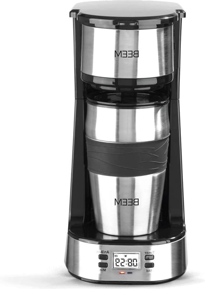 Thermo 2 Go Filterkoffiezetapparaat voor 1 kopje - Thermo - Inclusief 04 l meeneembeker en permanent filter - 24-uurs timer 750 Watt [Roestvrij staal] — afbeelding 1