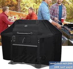 Barbecue Cover - Waterdicht 132x66x109 CM 420D Heavy Duty - Grote BBQ Grill Cover met klittenband - Outdoor Barbecue Gas Grill Cover Winddicht UV Bestand & Scheurbestendig - Zwart — thumbnail 1
