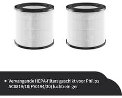 Replacements® filters geschikt voor Philips 800 series AC0820/30 of AC0819/10, zilver luchtreiniger - 2 stuks