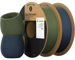 175mm Mat PLA Filament 3D Printing +/- 003mm - 2kg Spoel - Kartonnen Rol PLA Bundel - Glansvrije Kleur Matte Textuur - Marineblauw Olijfgroen