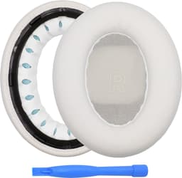MMOBIEL Vervangende Oorkussens Geschikt voor Bose QuietComfort Ultra Wireless Noise Cancelling Hoofdtelefoons – Memory Foam en Protein PU Koptelefoon Oorkussens - Noise Isolation Earpads – Wit — thumbnail 1