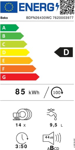 Beko BDFN26430WC vaatwasser Vrijstaand 14 couverts D — thumbnail 3