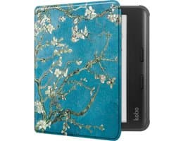 Hoes Geschikt voor Kobo Libra Colour Hoesje Bookcase Cover Book Case Hoes Sleepcover - Bloesem