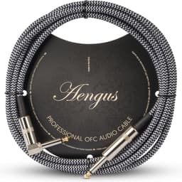 Áengus Silver Tweed Gitaarkabel Instrumentkabel - 6.35mm mono jack plug haaks/recht - 3 meter — thumbnail 1