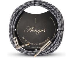 Áengus Silver Tweed Gitaarkabel Instrumentkabel - 6.35mm mono jack plug haaks/recht - 3 meter