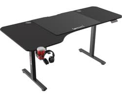Game bureau Stryn zit sta elektrisch 160x60/75x72-117 cm zwart pro.tec