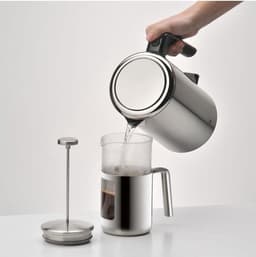 Kult Coffeepress 1l French Press koffiemaker - 6 kopjes - glas en Cromargan roestvrij staal - vaatwasmachinebestendig stainless steel press — thumbnail 2