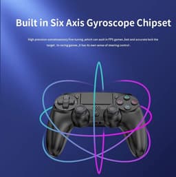 Ntech PS4 Controller Geschikt voor PS4 en PS3 - ps4 game controller Draadloos P47 - Wit - Audio Jack Input - Touch Sensor - Dual Trilmotoren Draadloze Controller — thumbnail 5