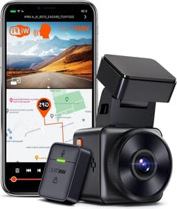 Mini Dashcam WiFi-dashcam draadloze en spraakgestuurde autocamera met HDR-nachtzicht GPS 24-uurs bufferparkeerbewaking 154 inch G-sensor met 160° lusopname max. 512 GB - E1 1944P - beste kwaliteit dashcam — thumbnail 1