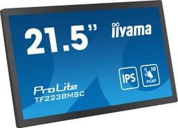 Iiyama TF2238MSC-B1 54,6 cm 10-punts optisch verlijmde PCAP open frame touchscreen monitor met IPS-paneeltechnologie, rand-tot-rand glasdesign, anti-vingerafdrukcoating en metalen behuizing, full hd, 600 cd/m² — thumbnail 2