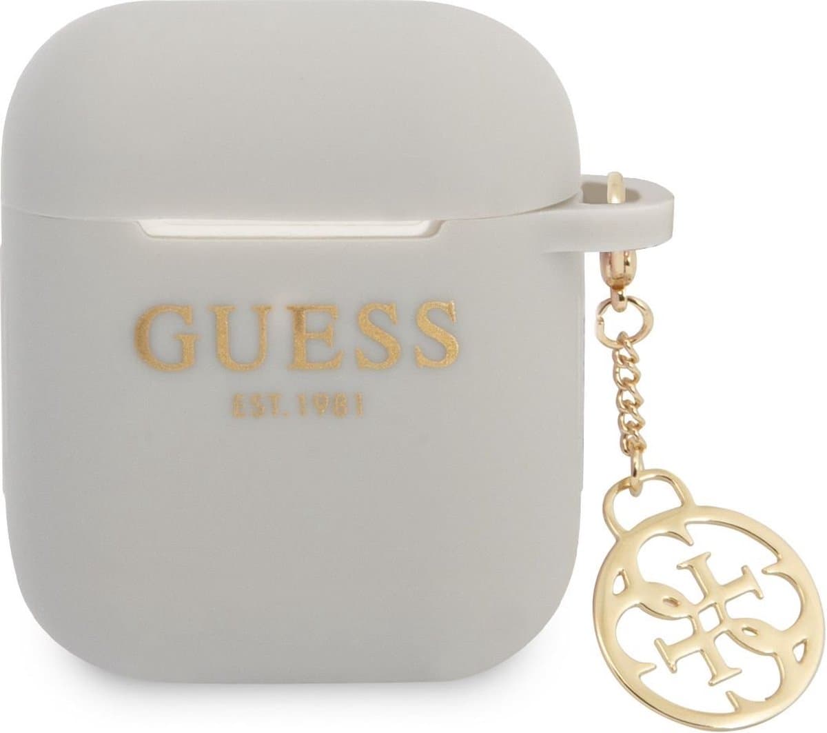 Guess Charms Silicone Case voor Apple Airpods 1 & 2 - Grijs — afbeelding 1