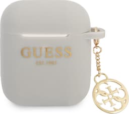 Guess Charms Silicone Case voor Apple Airpods 1 & 2 - Grijs — thumbnail 1