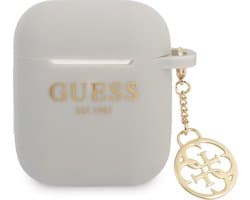 Guess Charms Silicone Case voor Apple Airpods 1 & 2 - Grijs