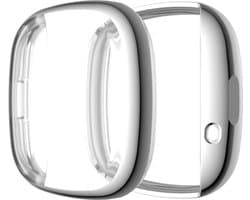 Screenprotector watch case - hoesje - geschikt voor Fitbit Versa 3 - zilver