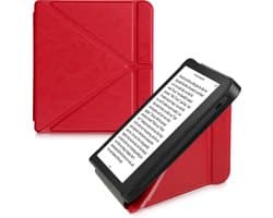 kwmobile e-reader hoesje geschikt voor Kobo Libra 2 hoes - Ereader flip case met standaard - E reader cover van kunstleer - In rood