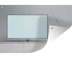 Muurdecoratie Een flat screen televisie naast een retro televisie - 180x120 cm - Tuinposter - Tuindoek - Buitenposter